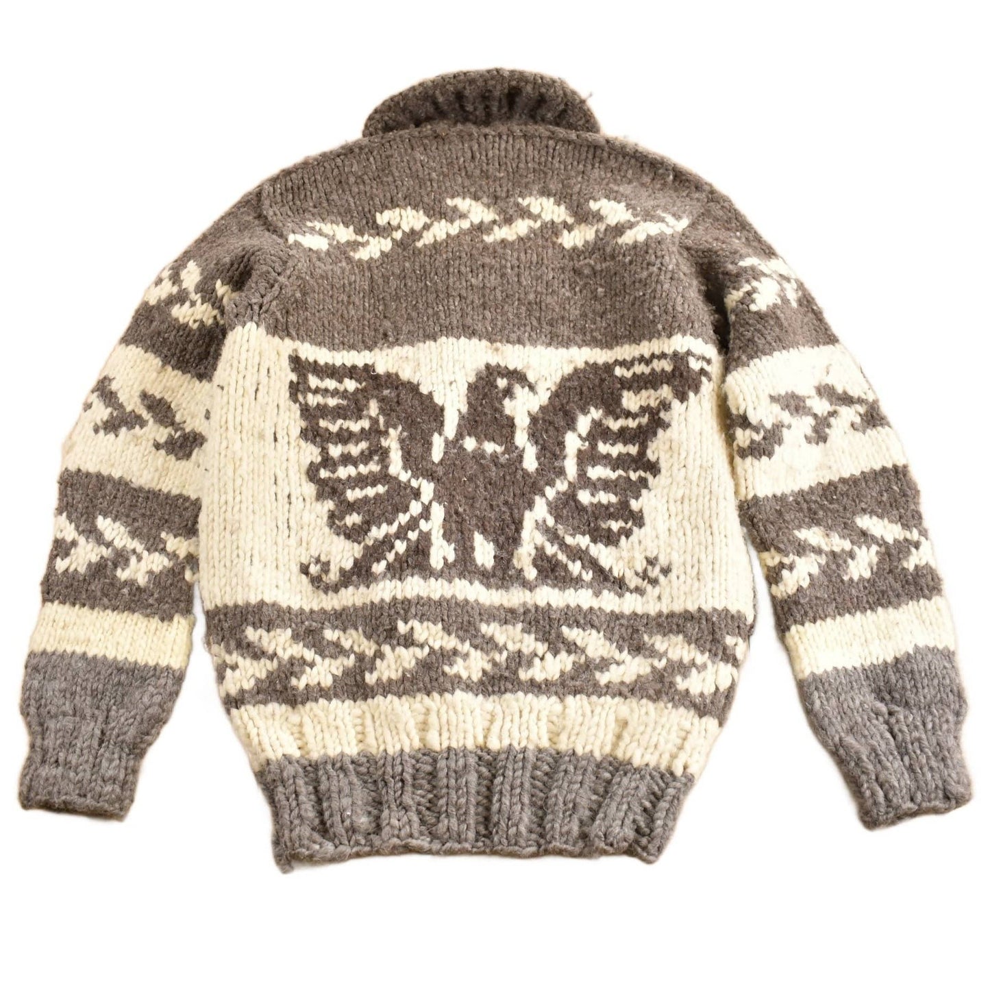 Other Clothing > Gender Neutral Adult Clothing > Hoodies & Sweatshirts > Sweatshirts Vintage 1950s Hand-Knit Eagle Theme Heavy Weight Sweater Men's M