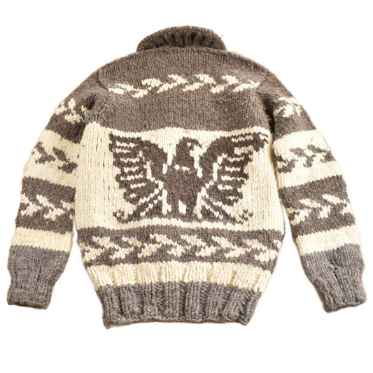 Other Clothing > Gender Neutral Adult Clothing > Hoodies & Sweatshirts > Sweatshirts Vintage 1950s Hand-Knit Eagle Theme Heavy Weight Sweater Men's M