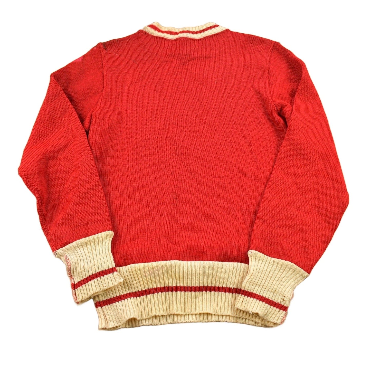 Other Clothing > Gender Neutral Adult Clothing > Hoodies & Sweatshirts > Sweatshirts Vintage 1960s Barry Collegiate Knitted Crewneck Sweater Men's Small