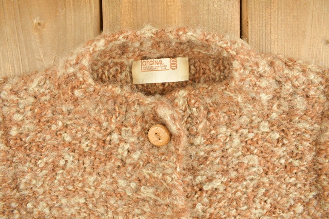 Other Clothing > Gender Neutral Adult Clothing > Hoodies & Sweatshirts > Sweatshirts Vintage 1960s Button Up Knit Sweater Men's Medium