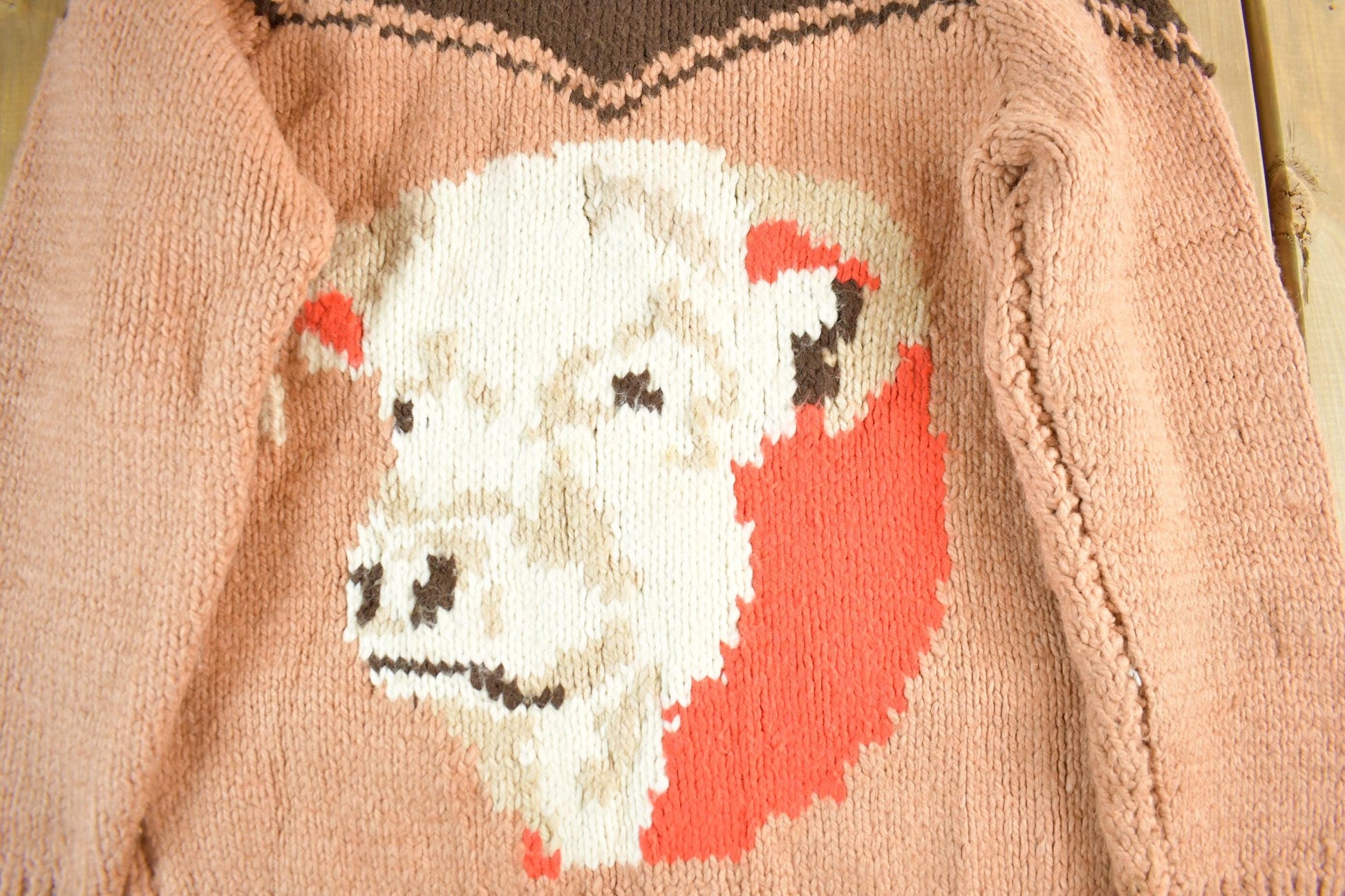 Other Clothing > Gender Neutral Adult Clothing > Hoodies & Sweatshirts > Sweatshirts Vintage 1960s Cowichan Hand Knit Shawl Collar Zip Up Sweater Women's Medium