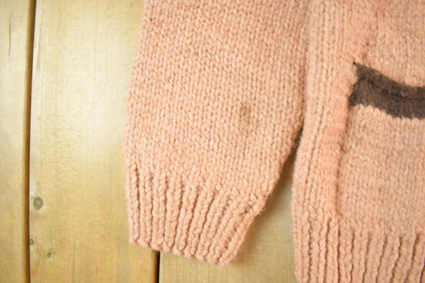 Other Clothing > Gender Neutral Adult Clothing > Hoodies & Sweatshirts > Sweatshirts Vintage 1960s Cowichan Hand Knit Shawl Collar Zip Up Sweater Women's Medium