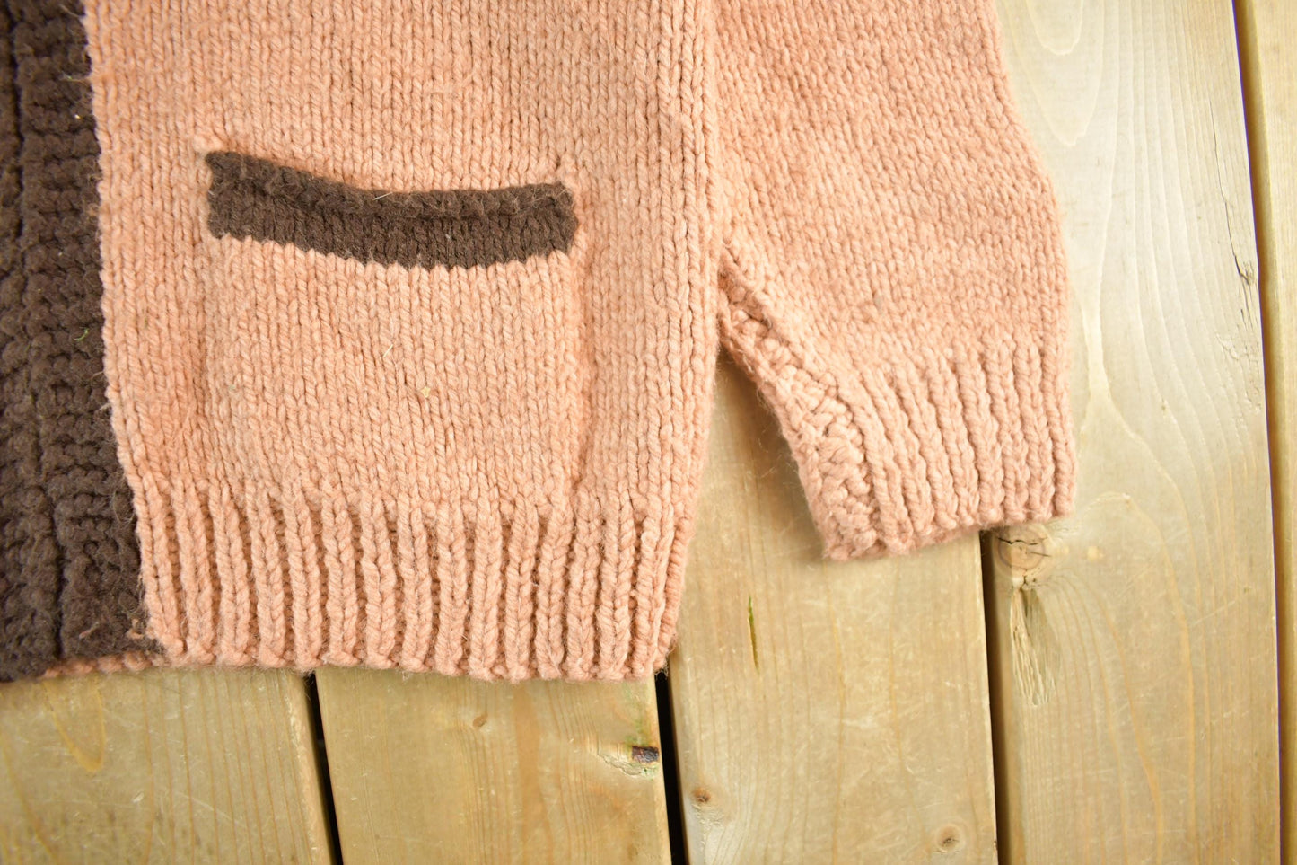 Other Clothing > Gender Neutral Adult Clothing > Hoodies & Sweatshirts > Sweatshirts Vintage 1960s Cowichan Hand Knit Shawl Collar Zip Up Sweater Women's Medium