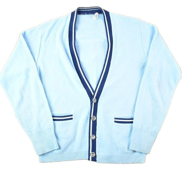 Other Clothing > Gender Neutral Adult Clothing > Hoodies & Sweatshirts > Sweatshirts Vintage 1960s Fashionknit High Bulk Orlon Knit Cardigan Sweater Mens Medium