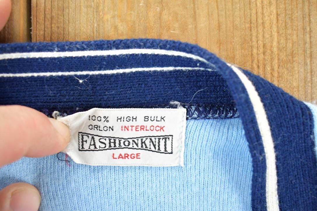 Other Clothing > Gender Neutral Adult Clothing > Hoodies & Sweatshirts > Sweatshirts Vintage 1960s Fashionknit High Bulk Orlon Knit Cardigan Sweater Mens Medium