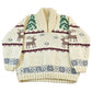 Other Clothing > Gender Neutral Adult Clothing > Hoodies & Sweatshirts > Sweatshirts Vintage 1960s Hand-Knit Elk Theme Cowichan Sweater Men's XL
