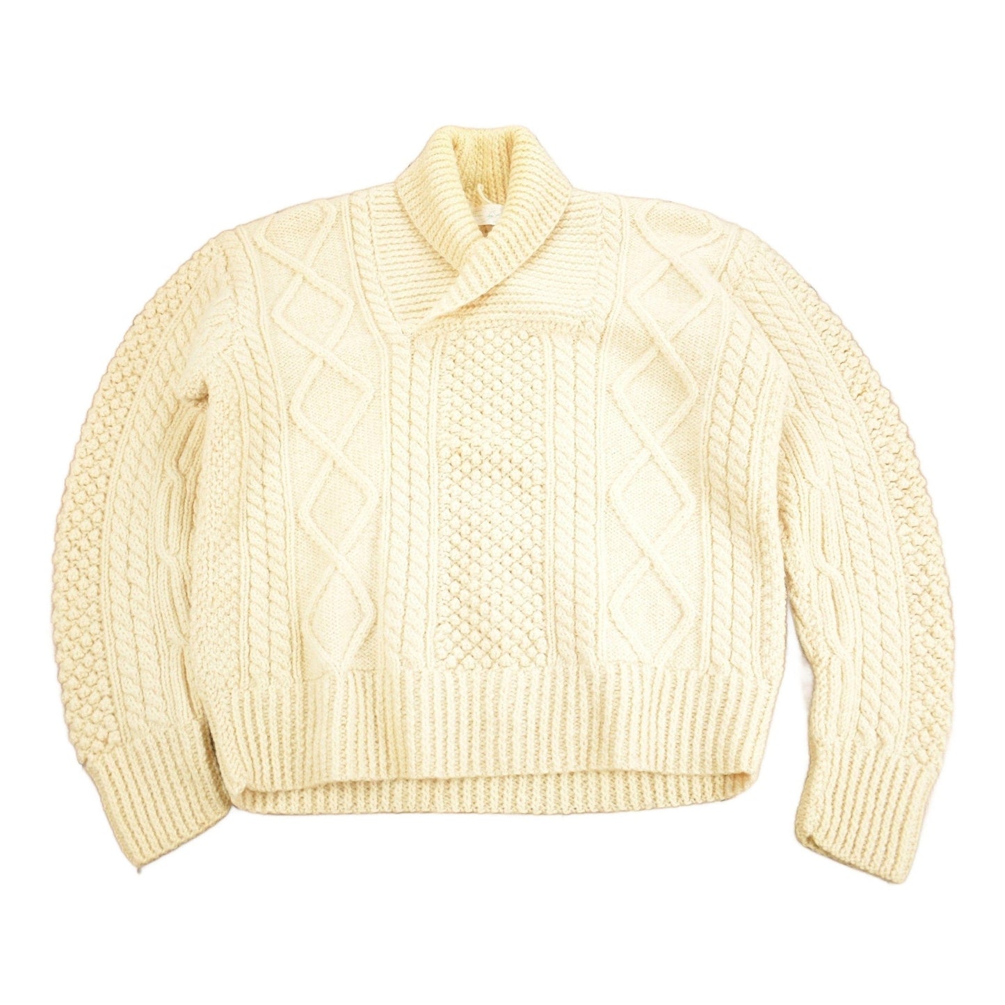 Other Clothing > Gender Neutral Adult Clothing > Hoodies & Sweatshirts > Sweatshirts Vintage 1960s Homes Of Donegal 100% Wool Cable Knit Sweater Men's M