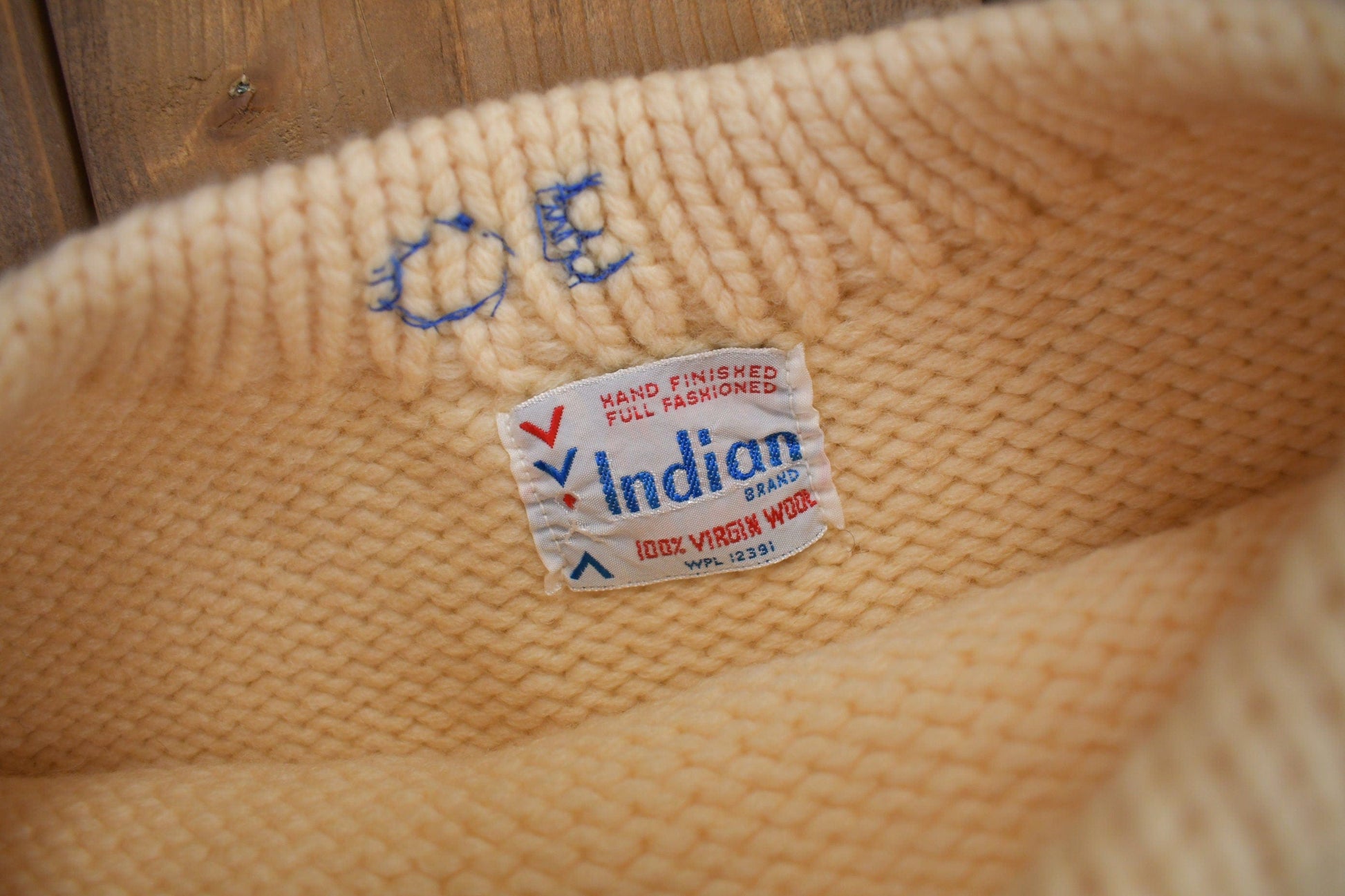 Other Clothing > Gender Neutral Adult Clothing > Hoodies & Sweatshirts > Sweatshirts Vintage 1960s Indian Brand 100% Wool Knit Sweater Women's S