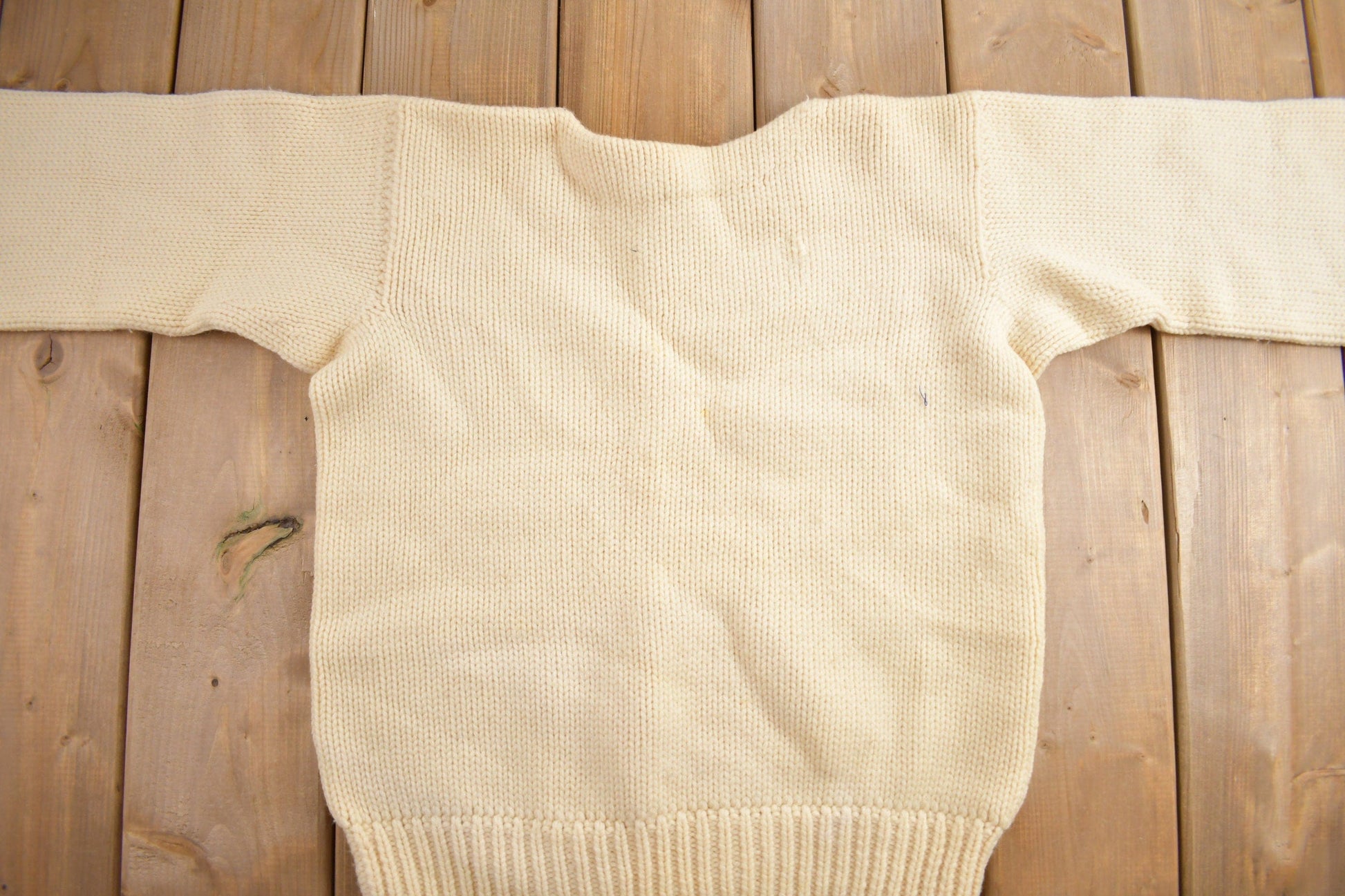 Other Clothing > Gender Neutral Adult Clothing > Hoodies & Sweatshirts > Sweatshirts Vintage 1960s Indian Brand 100% Wool Knit Sweater Women's S