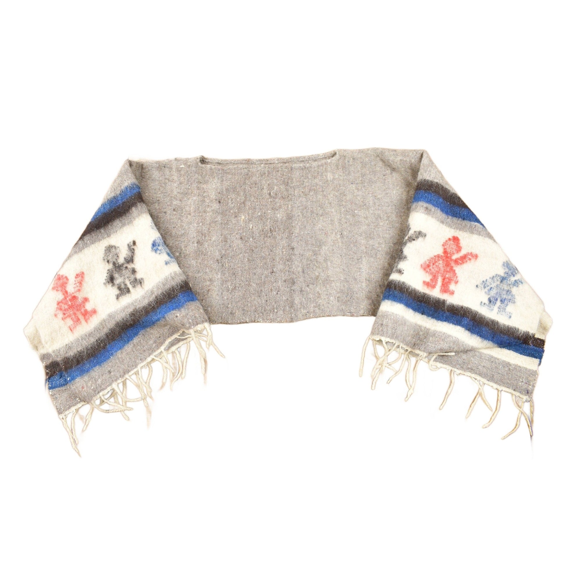 Other Clothing > Gender Neutral Adult Clothing > Hoodies & Sweatshirts > Sweatshirts Vintage 1960s Mexican Rug Knit Poncho