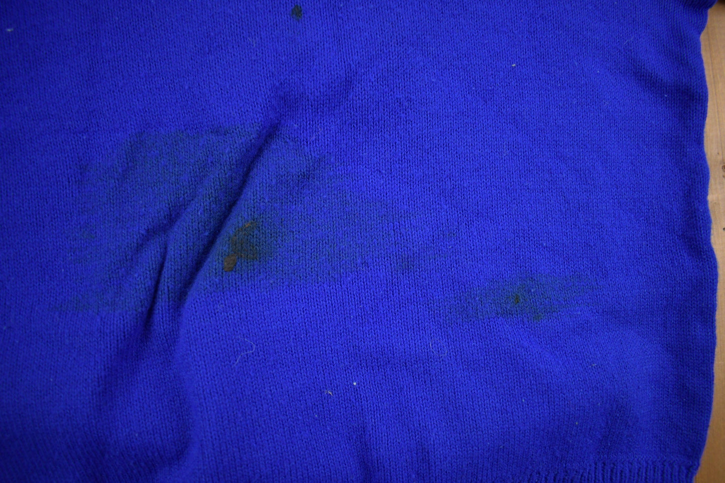 Other Clothing > Gender Neutral Adult Clothing > Hoodies & Sweatshirts > Sweatshirts Vintage 1960s SBS Collegiate Knit Sweater True Vintage Men's XS/ Cheerleader Sweater / Made In USA / Embroidered