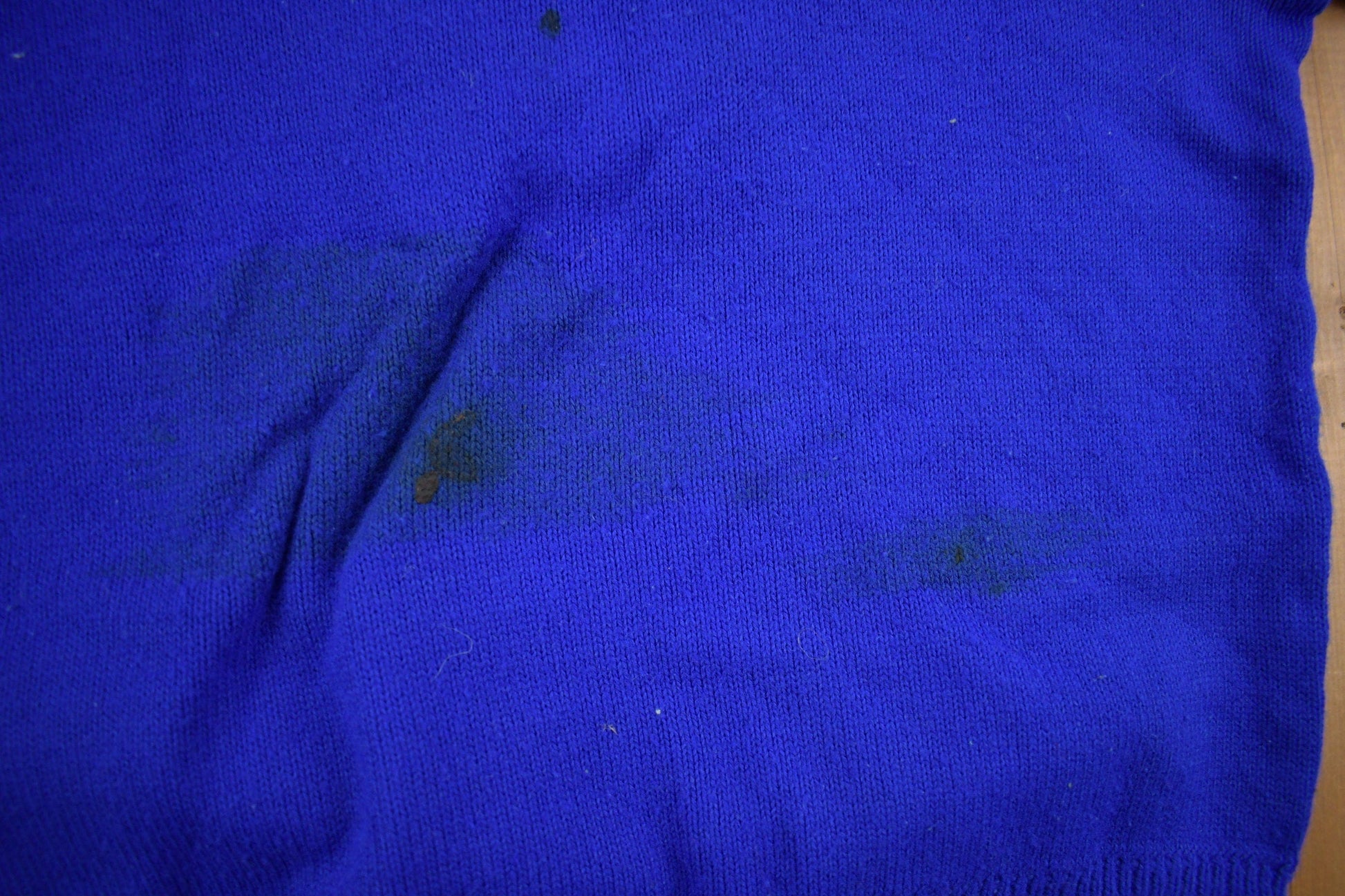 Other Clothing > Gender Neutral Adult Clothing > Hoodies & Sweatshirts > Sweatshirts Vintage 1960s SBS Collegiate Knit Sweater True Vintage Men's XS/ Cheerleader Sweater / Made In USA / Embroidered