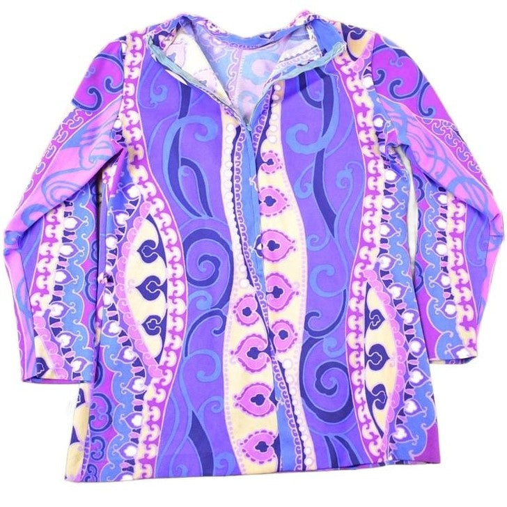 Other Clothing > Gender Neutral Adult Clothing > Hoodies & Sweatshirts > Sweatshirts Vintage 1960s Swinging London mock turtleneck Abstract Pattern Tunic Dress Women's S