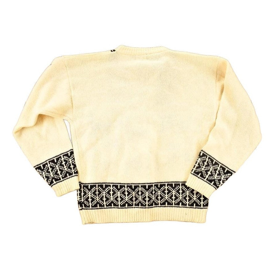 Other Clothing > Gender Neutral Adult Clothing > Hoodies & Sweatshirts > Sweatshirts Vintage 1970's Wool Knit Tribal Theme Abstract Pattern Crewneck Sweater Mens L