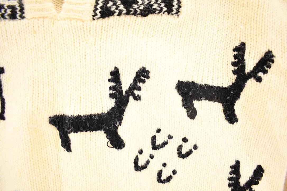 Other Clothing > Gender Neutral Adult Clothing > Hoodies & Sweatshirts > Sweatshirts Vintage 1970's Wool Knit Tribal Theme Abstract Pattern Crewneck Sweater Mens L