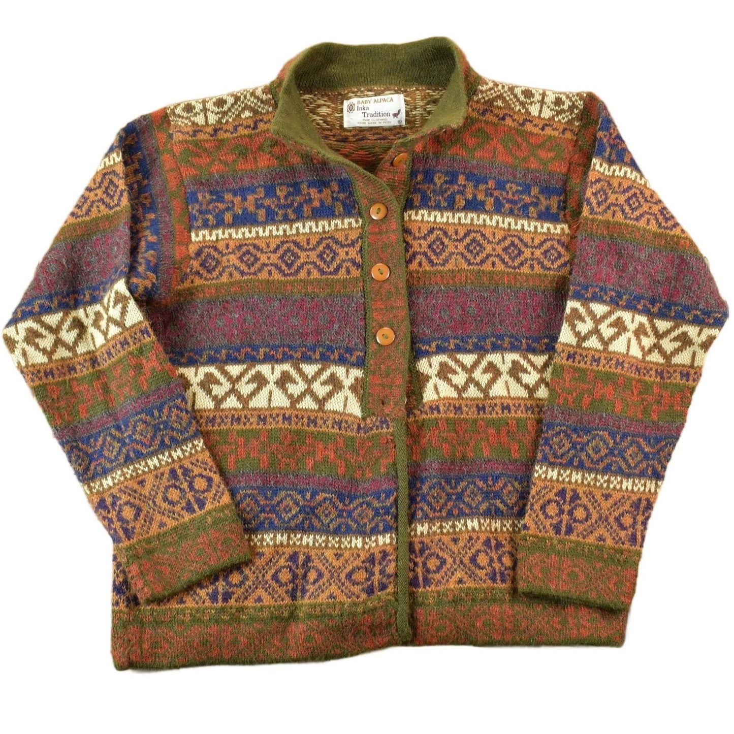 Other Clothing > Gender Neutral Adult Clothing > Hoodies & Sweatshirts > Sweatshirts Vintage 1970s Baby Alpaca 100% Wool Knit Sweater Mens M