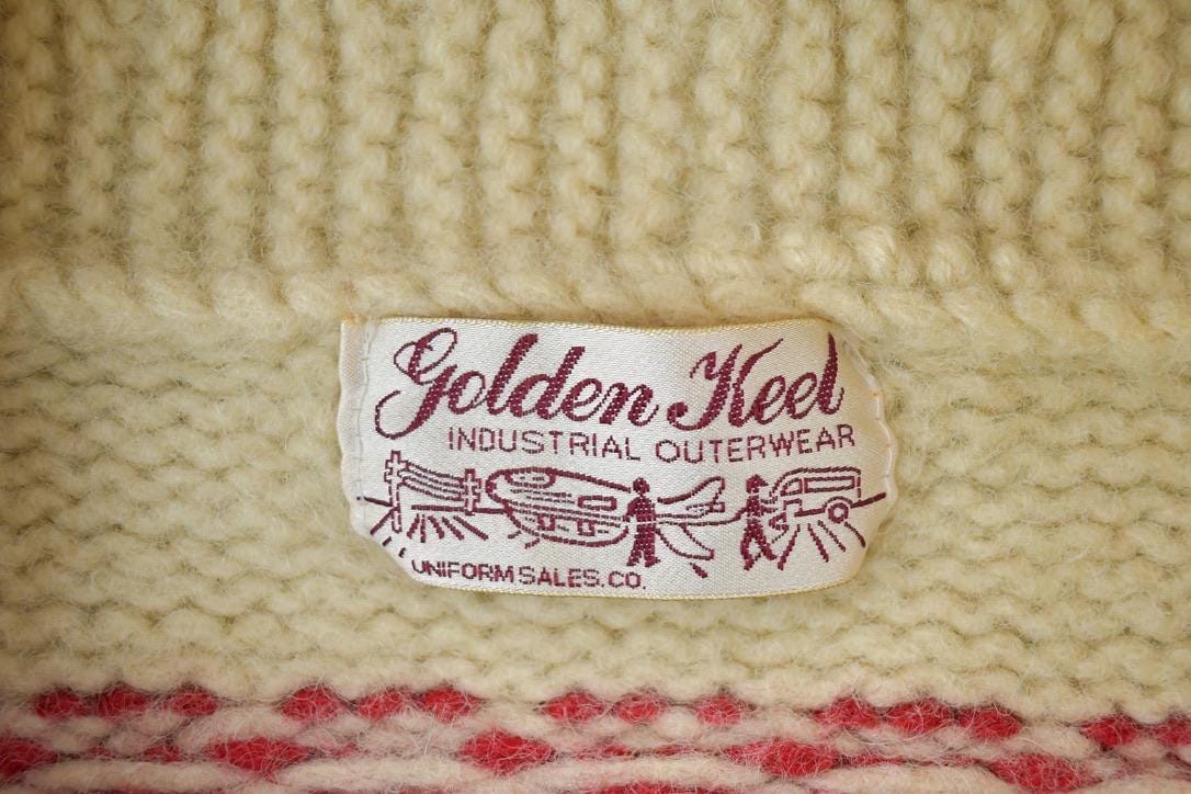 Other Clothing > Gender Neutral Adult Clothing > Hoodies & Sweatshirts > Sweatshirts Vintage 1970s Golden Keel 100% Wool Full Zip Knit Christmas Sweater Women's S