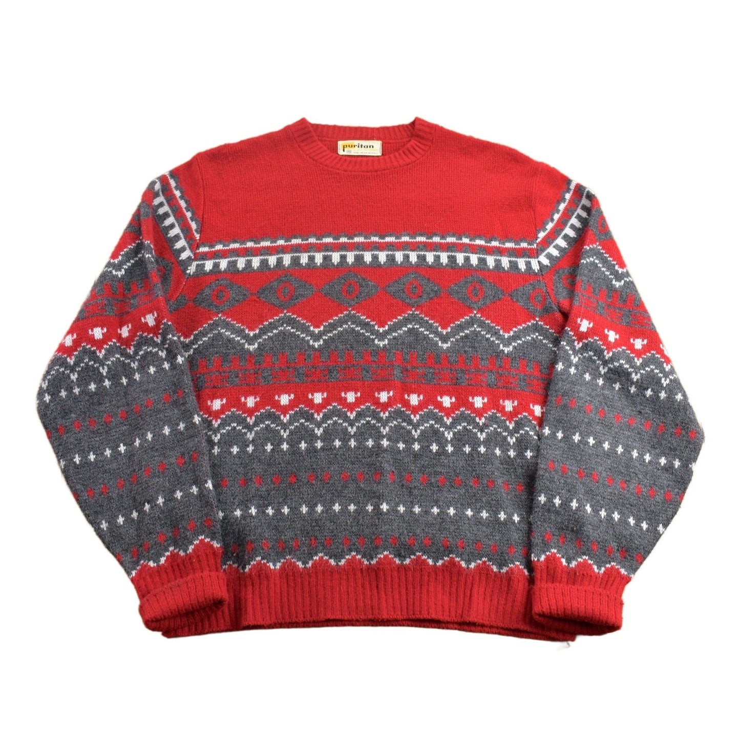 Other Clothing > Gender Neutral Adult Clothing > Hoodies & Sweatshirts > Sweatshirts Vintage 1970s Knitted Puritan Sportswear Knit Sweater Men's S