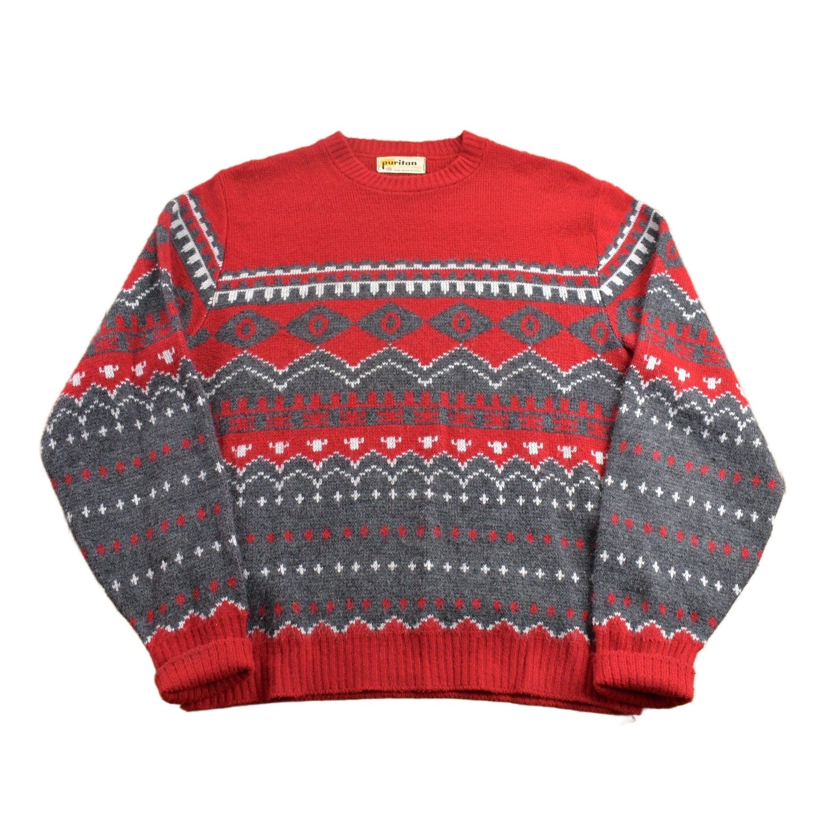 Other Clothing > Gender Neutral Adult Clothing > Hoodies & Sweatshirts > Sweatshirts Vintage 1970s Knitted Puritan Sportswear Knit Sweater Men's S