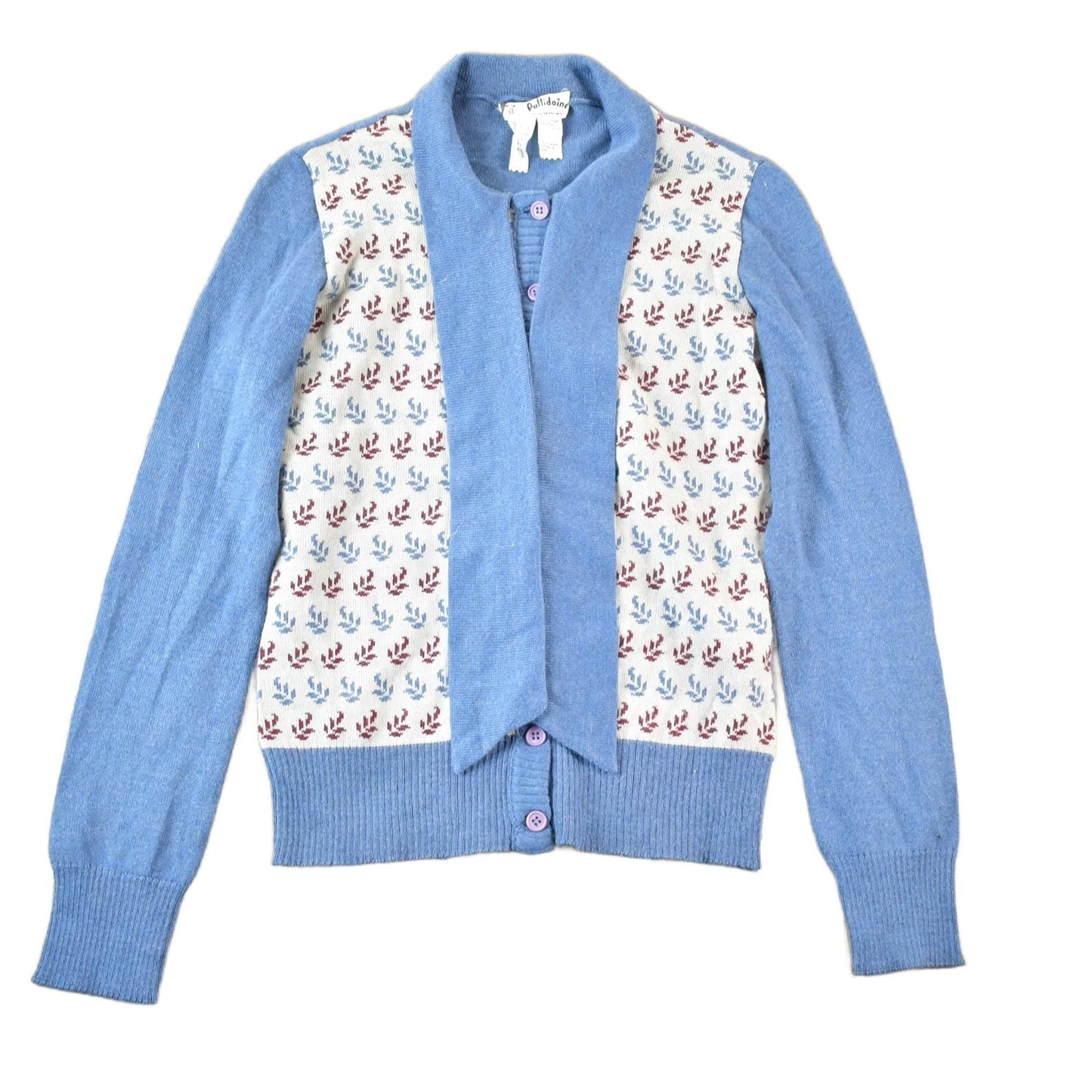 Other Clothing > Gender Neutral Adult Clothing > Hoodies & Sweatshirts > Sweatshirts Vintage 1970s Pullidoine Knit Abstract Pattern Button Up Crewneck Sweater Womens S