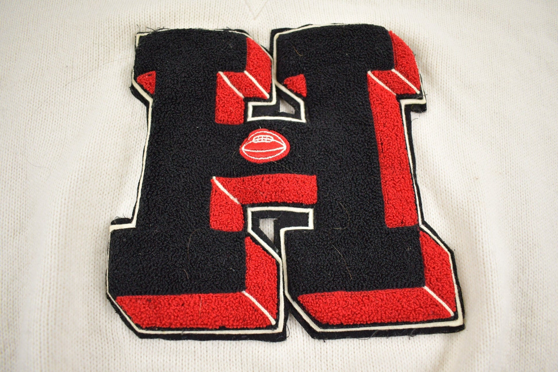 Other Clothing > Gender Neutral Adult Clothing > Hoodies & Sweatshirts > Sweatshirts Vintage 1971 100% Wool Collegiate Varsity Style Knit Sweater Athletic True Vintage / Made In USA / Burean Holloway