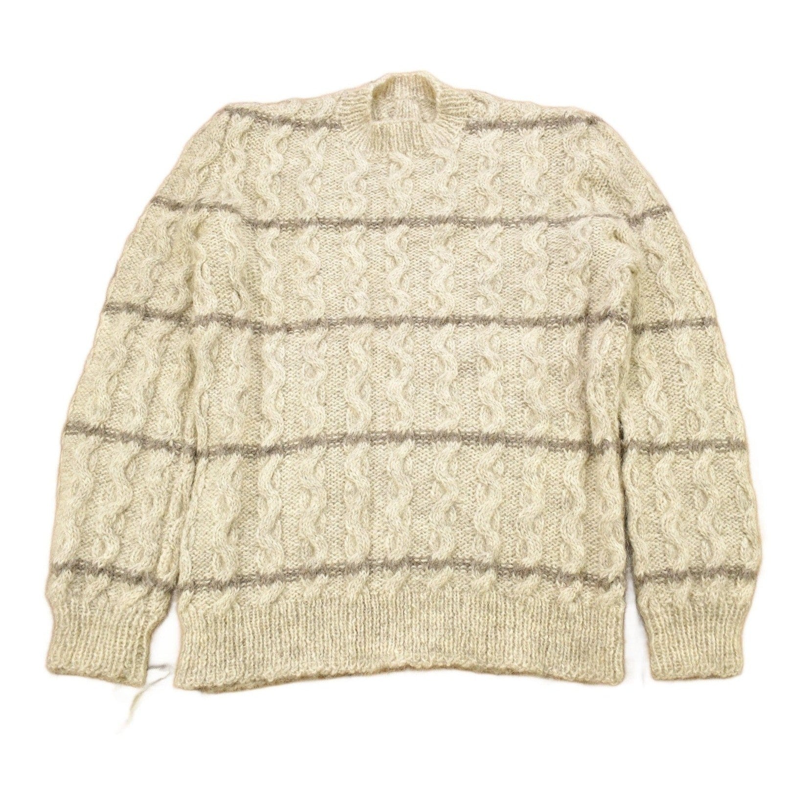 Other Clothing > Gender Neutral Adult Clothing > Hoodies & Sweatshirts > Sweatshirts Vintage 1980s 100% Wool Cable Knit Sweater Men's Medium