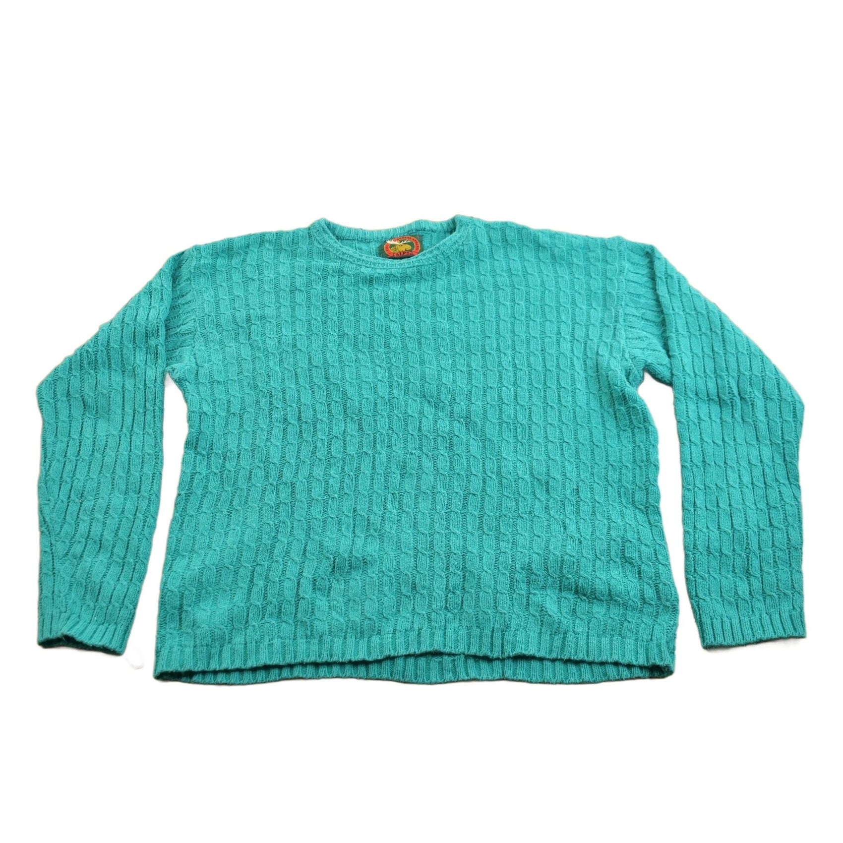 Other Clothing > Gender Neutral Adult Clothing > Hoodies & Sweatshirts > Sweatshirts Vintage 1980s Alps Womens Apparel Hand Knit Cable Knit Crewneck Sweater Women's S