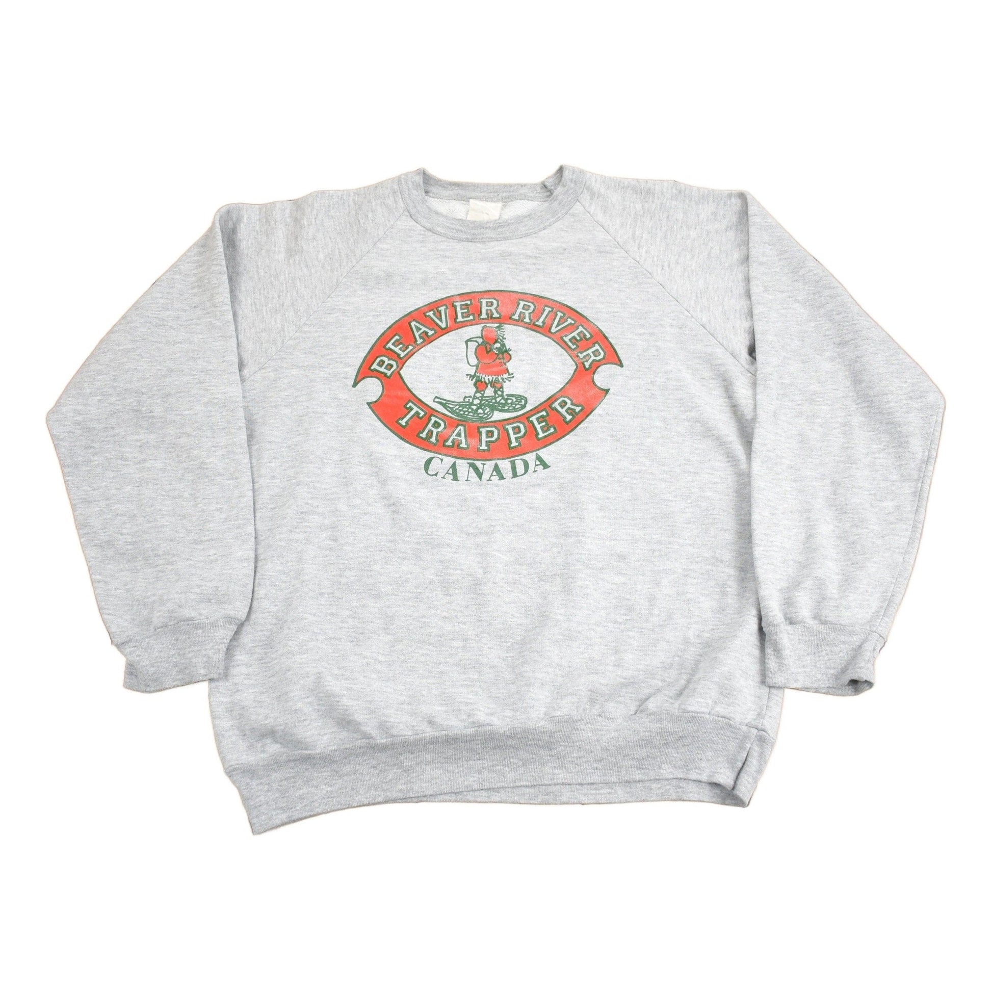 Other Clothing > Gender Neutral Adult Clothing > Hoodies & Sweatshirts > Sweatshirts Vintage 1980s Beaver River Trapper Canada Crewneck Sweatshirt Men's Medium