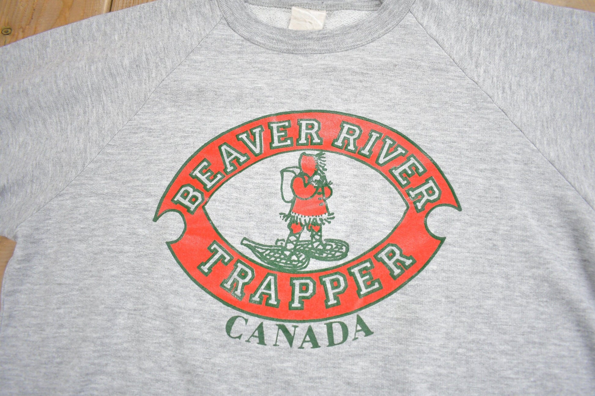 Other Clothing > Gender Neutral Adult Clothing > Hoodies & Sweatshirts > Sweatshirts Vintage 1980s Beaver River Trapper Canada Crewneck Sweatshirt Men's Medium
