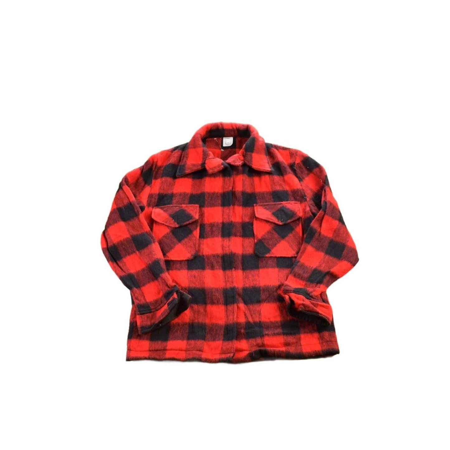 Other Clothing > Gender Neutral Adult Clothing > Hoodies & Sweatshirts > Sweatshirts Vintage 1980s Buffalo Plaid Wool Button Up Shirt Men's Medium