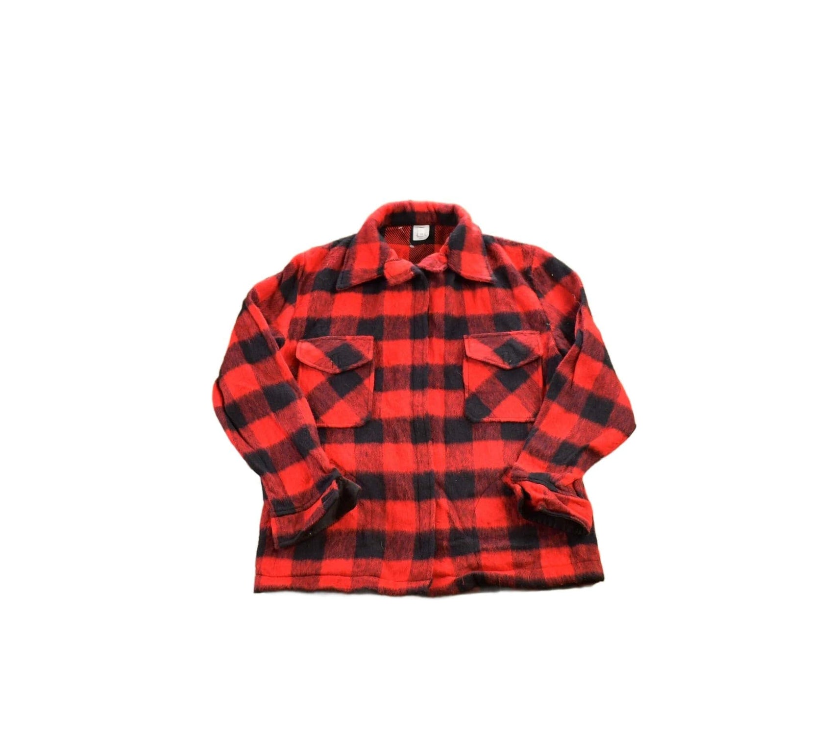 Other Clothing > Gender Neutral Adult Clothing > Hoodies & Sweatshirts > Sweatshirts Vintage 1980s Buffalo Plaid Wool Button Up Shirt Men's Medium