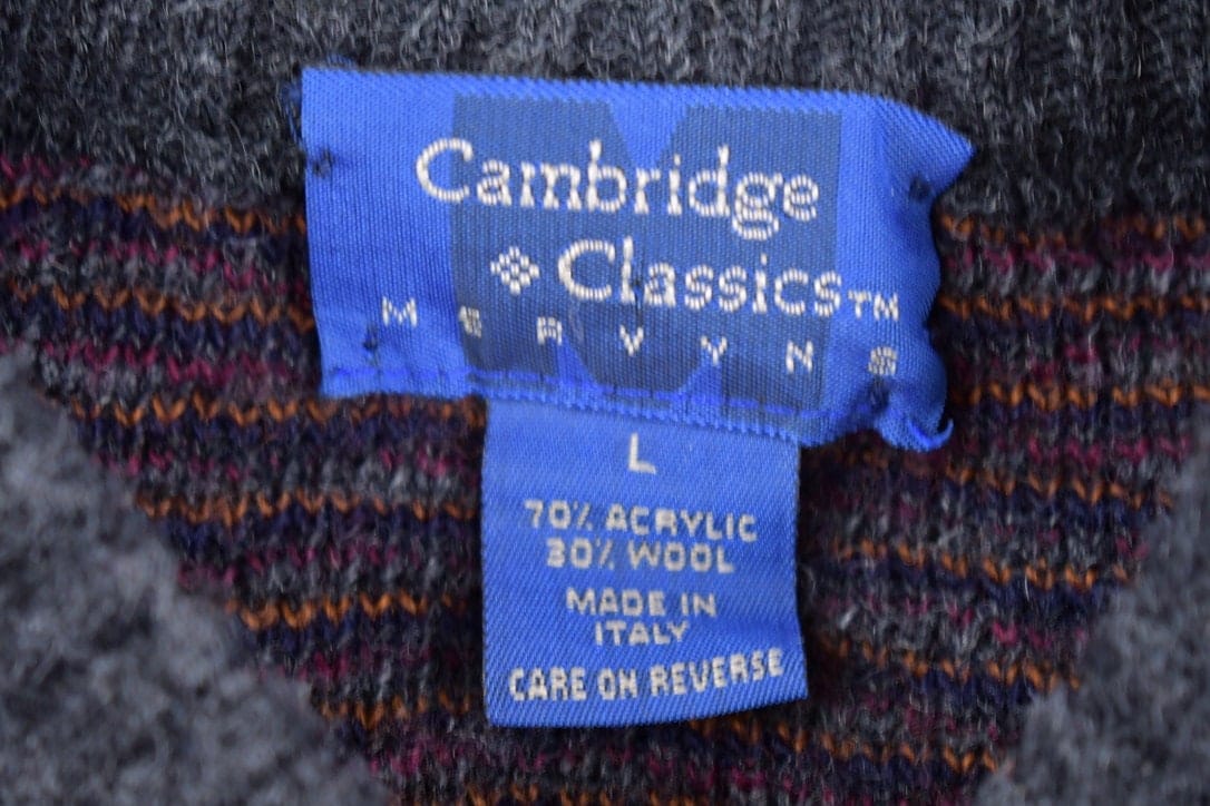 Other Clothing > Gender Neutral Adult Clothing > Hoodies & Sweatshirts > Sweatshirts Vintage 1980s Cambridge Classics Knit Sweater Men's Large