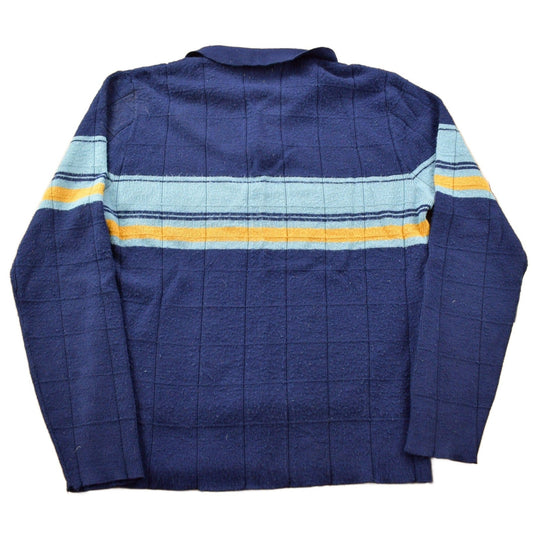 Other Clothing > Gender Neutral Adult Clothing > Hoodies & Sweatshirts > Sweatshirts Vintage 1980s Campus Color Block Striped Acrylic Sweater