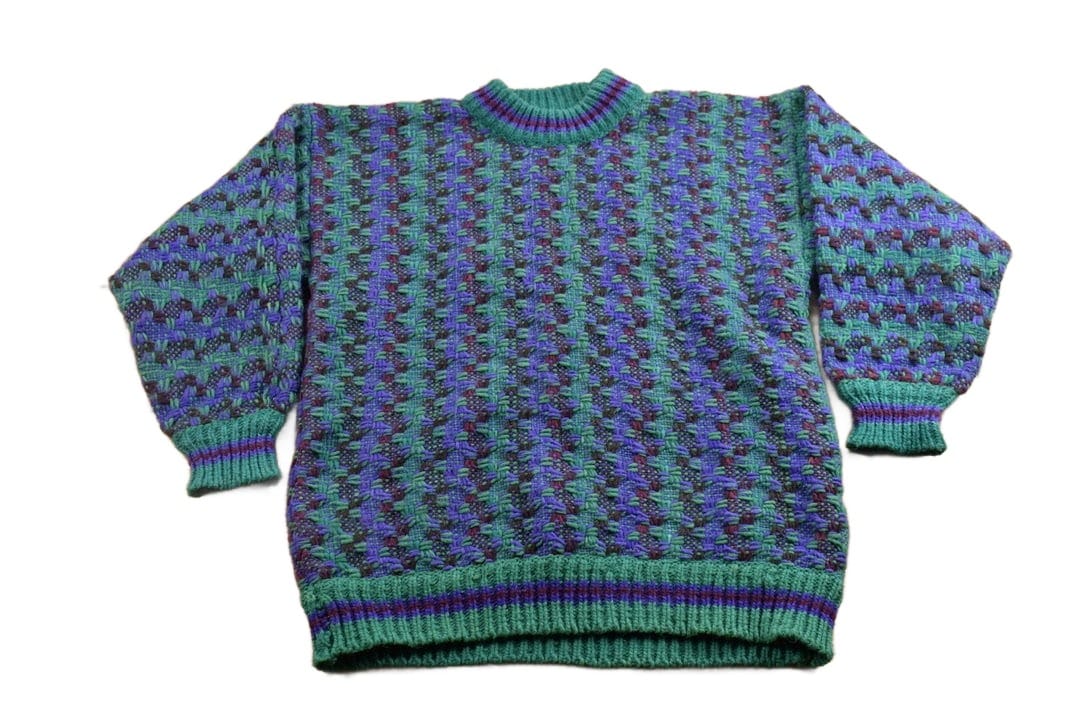 Other Clothing > Gender Neutral Adult Clothing > Hoodies & Sweatshirts > Sweatshirts Vintage 1980s Charina Andean Arts 100% Wool Knit Sweater Men's Large