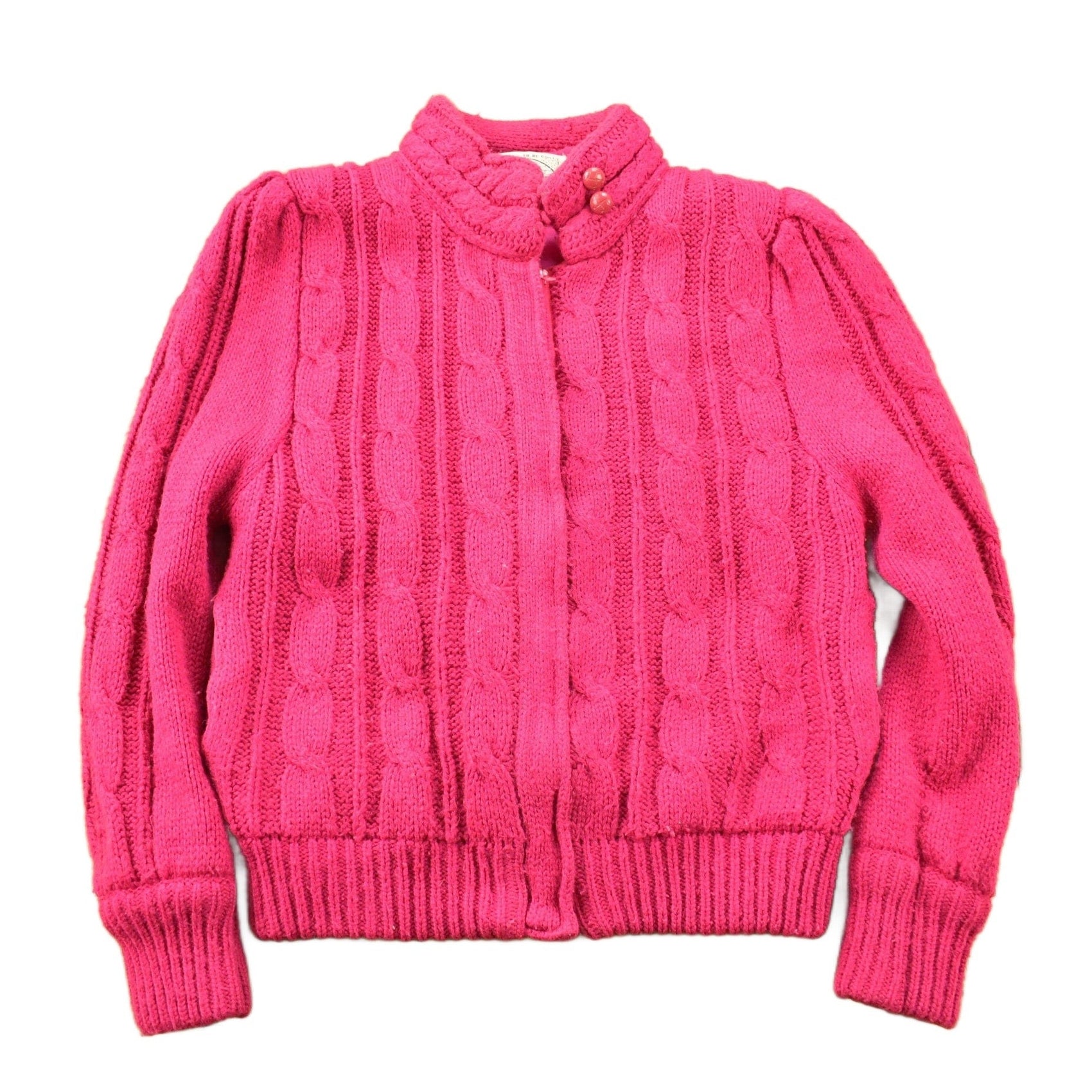 Other Clothing > Gender Neutral Adult Clothing > Hoodies & Sweatshirts > Sweatshirts Vintage 1980s Chill Chasers 3D Pink Cable Knit Sweater