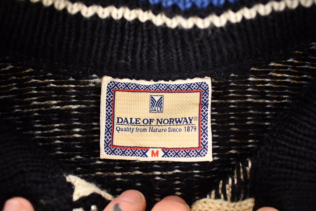 Other Clothing > Gender Neutral Adult Clothing > Hoodies & Sweatshirts > Sweatshirts Vintage 1980s Dale Of Norway Heavy Wool Knit Abstract Pattern Crewneck Sweater Mens M