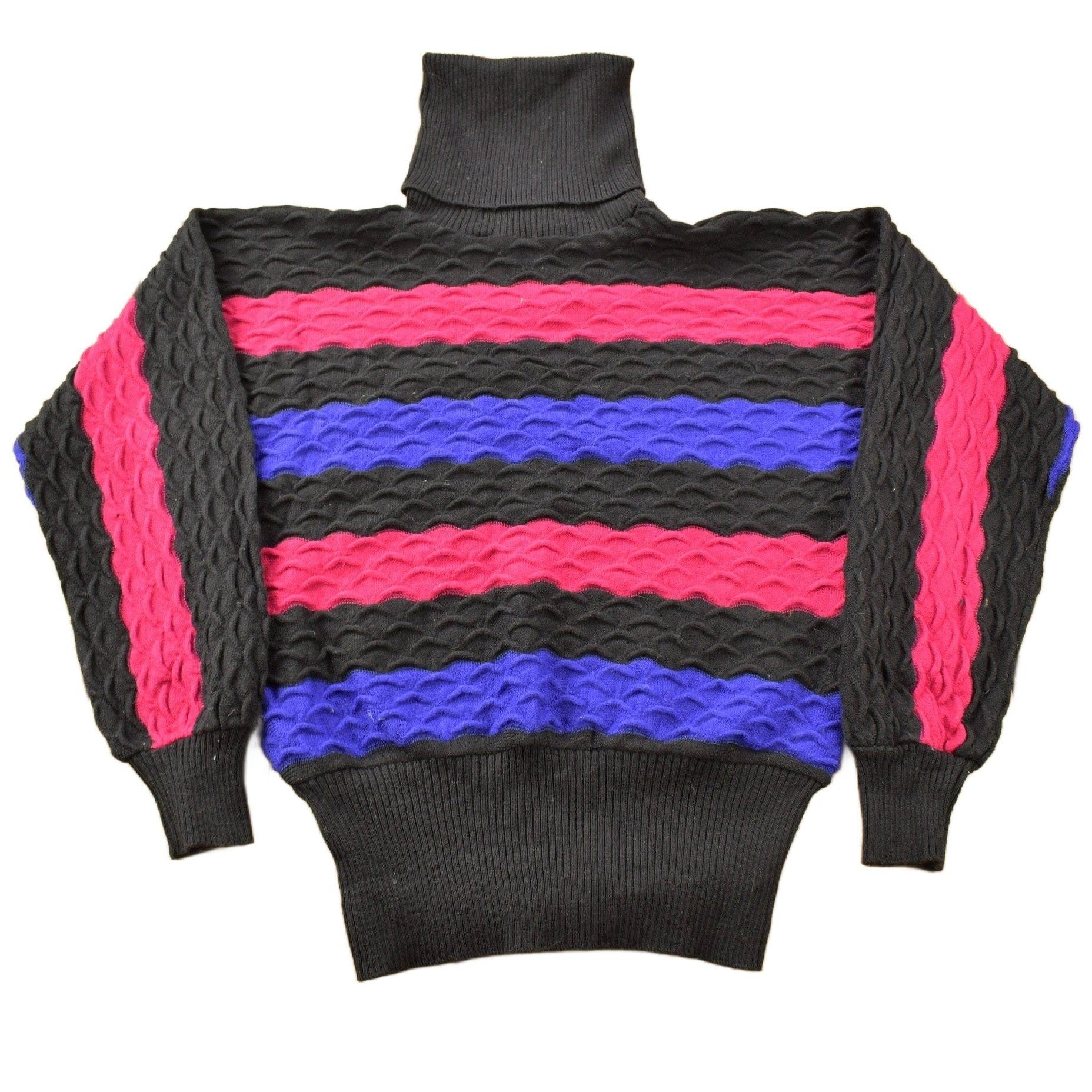 Other Clothing > Gender Neutral Adult Clothing > Hoodies & Sweatshirts > Sweatshirts Vintage 1980s Dalton Cool Block Knit Turtleneck Sweater