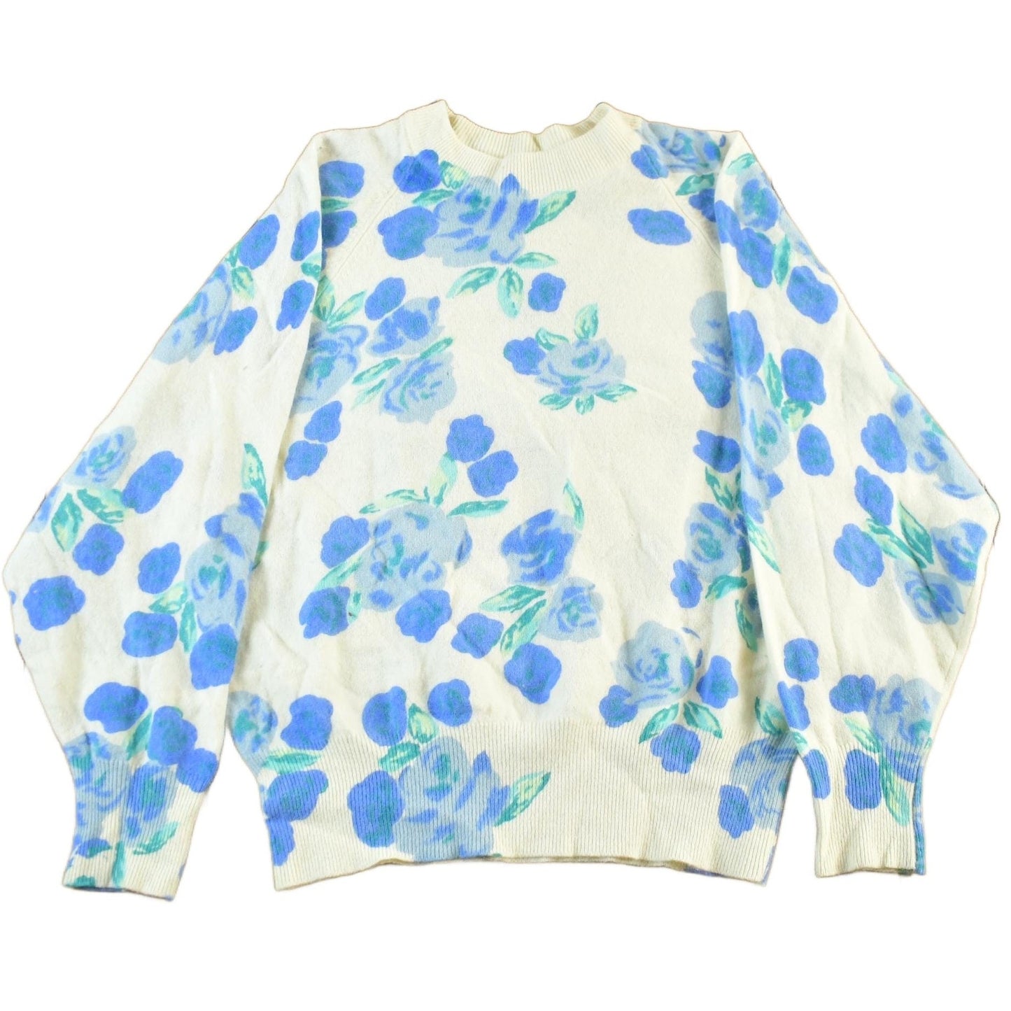 Other Clothing > Gender Neutral Adult Clothing > Hoodies & Sweatshirts > Sweatshirts Vintage 1980s Fennwright & Manson Floral Knit Sweater Women's S