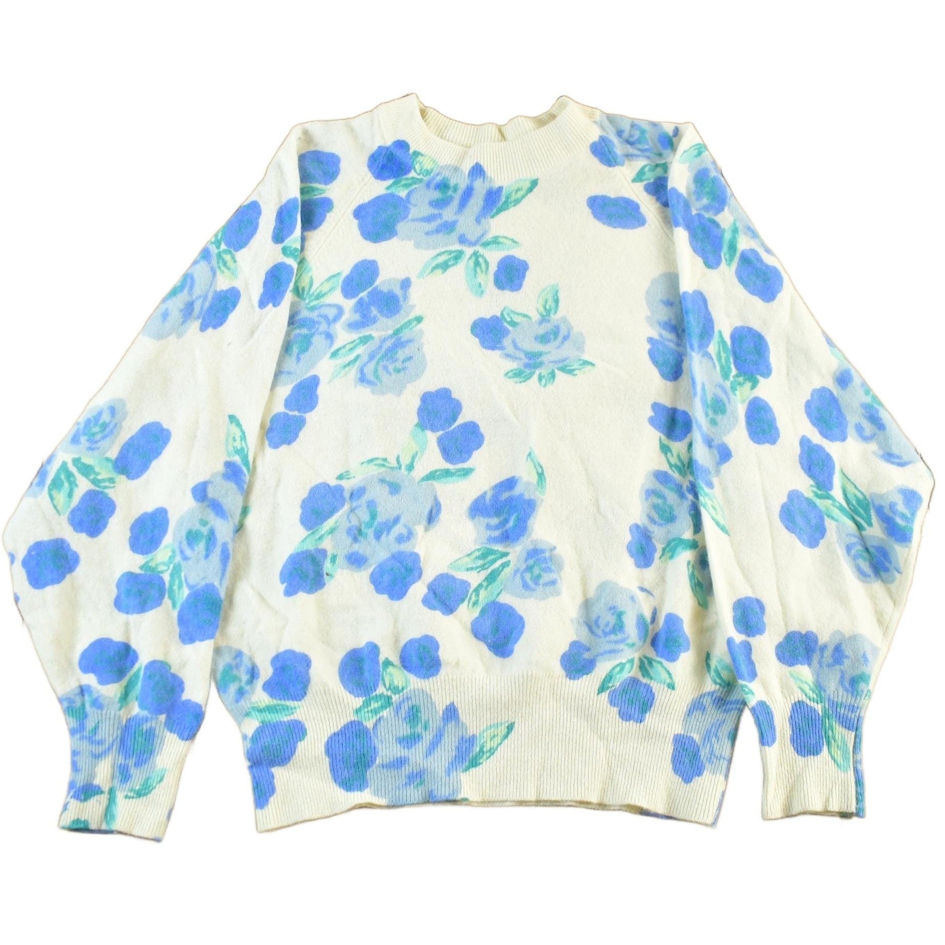 Other Clothing > Gender Neutral Adult Clothing > Hoodies & Sweatshirts > Sweatshirts Vintage 1980s Fennwright & Manson Floral Knit Sweater Women's S