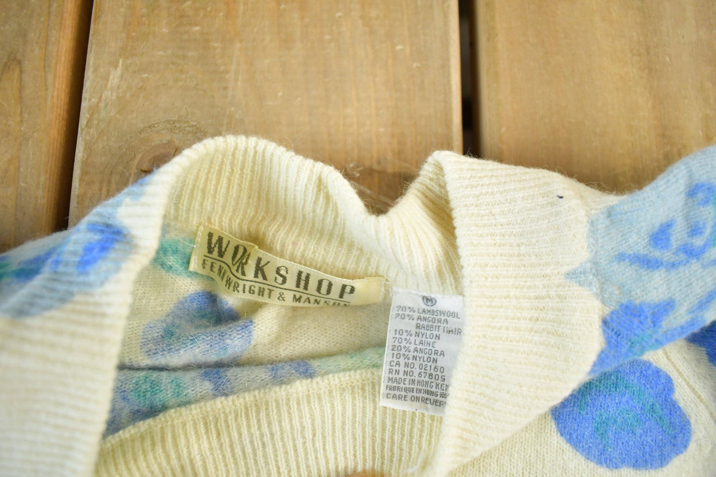 Other Clothing > Gender Neutral Adult Clothing > Hoodies & Sweatshirts > Sweatshirts Vintage 1980s Fennwright & Manson Floral Knit Sweater Women's S