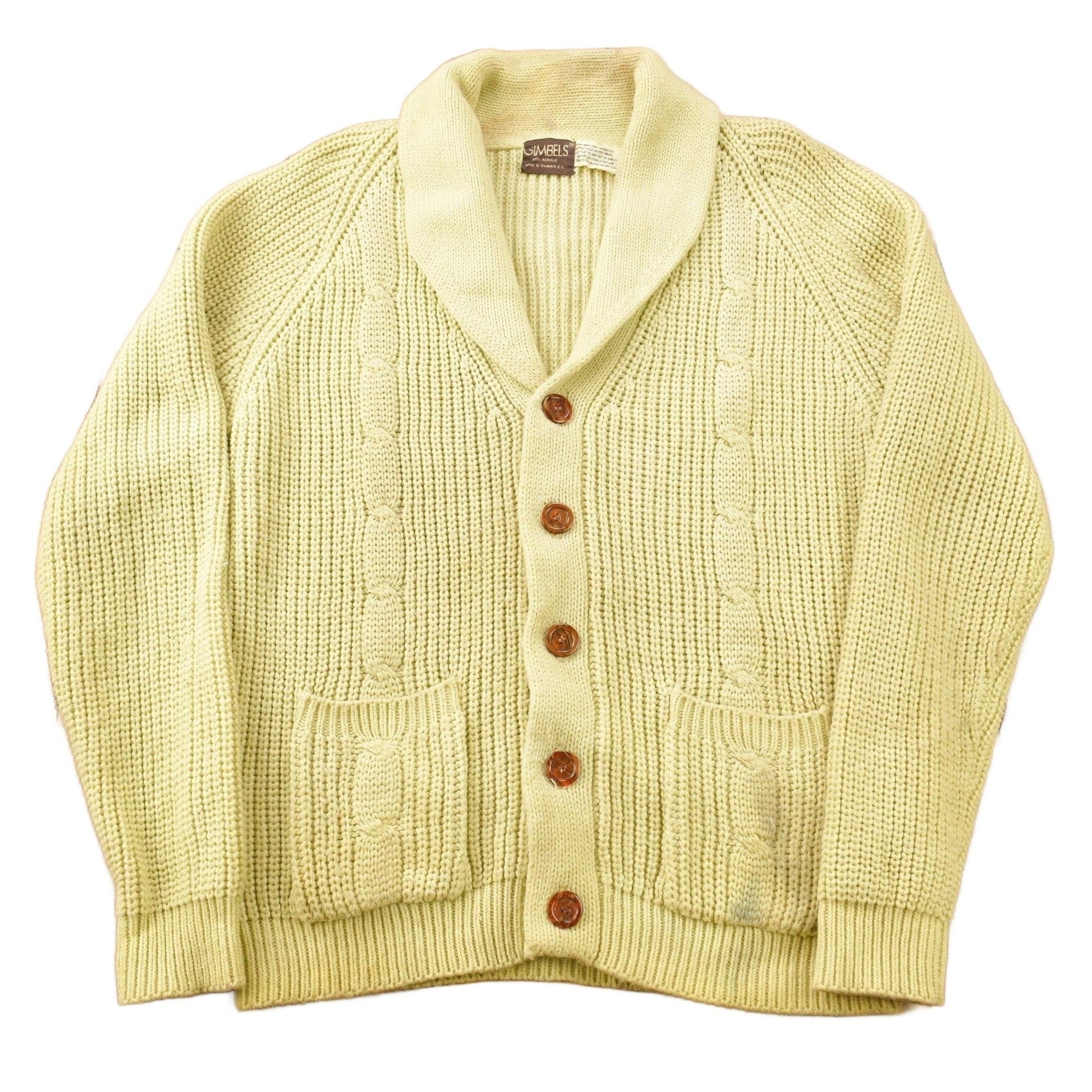 Other Clothing > Gender Neutral Adult Clothing > Hoodies & Sweatshirts > Sweatshirts Vintage 1980s Gimbels Blank Acrylic Cardigan Sweater
