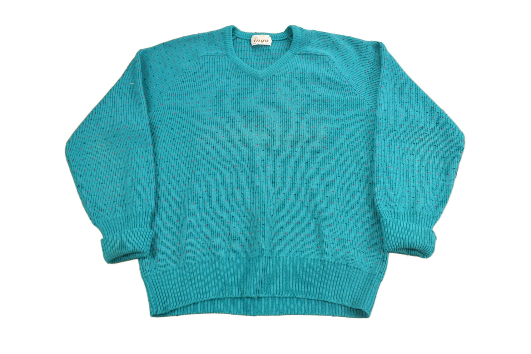 Other Clothing > Gender Neutral Adult Clothing > Hoodies & Sweatshirts > Sweatshirts Vintage 1980s Ingo Blank V-Neck Knit Sweater Men's Medium