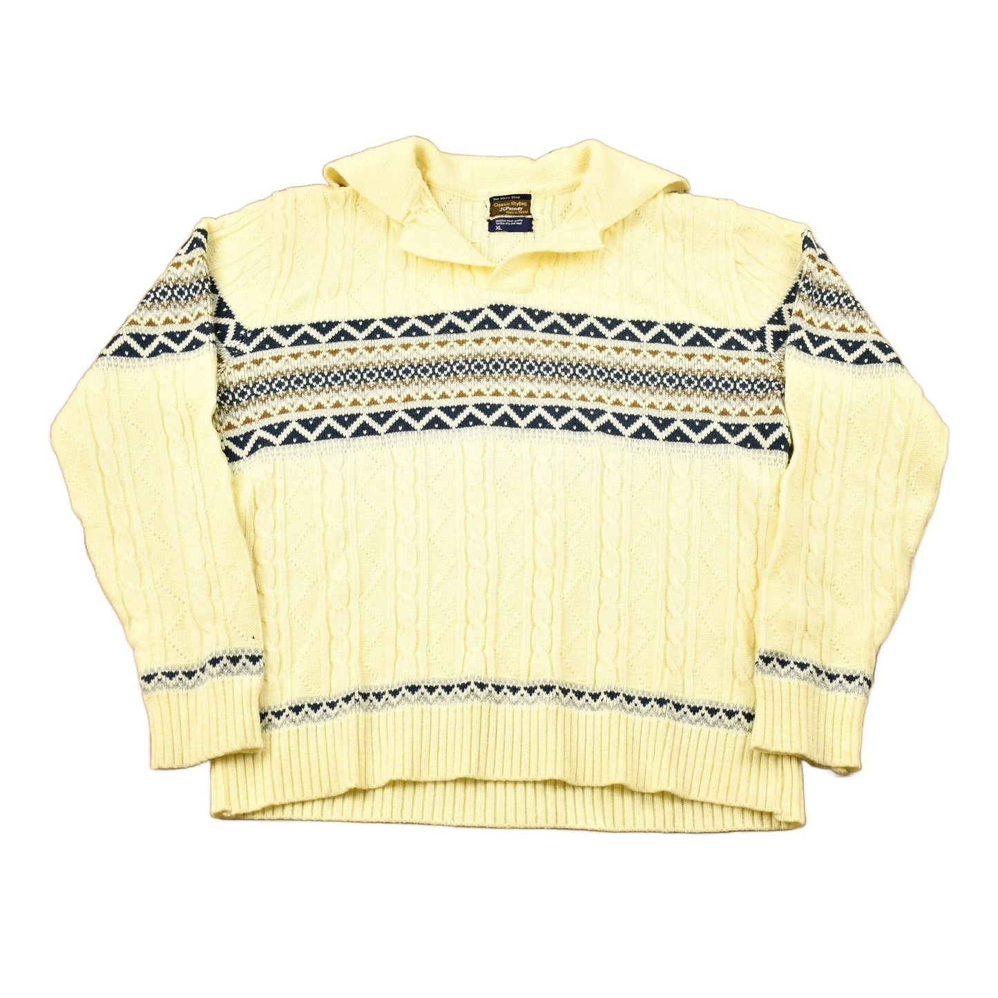 Other Clothing > Gender Neutral Adult Clothing > Hoodies & Sweatshirts > Sweatshirts Vintage 1980s JC Penney The Men's Shop Knitted Sweater Men's Large