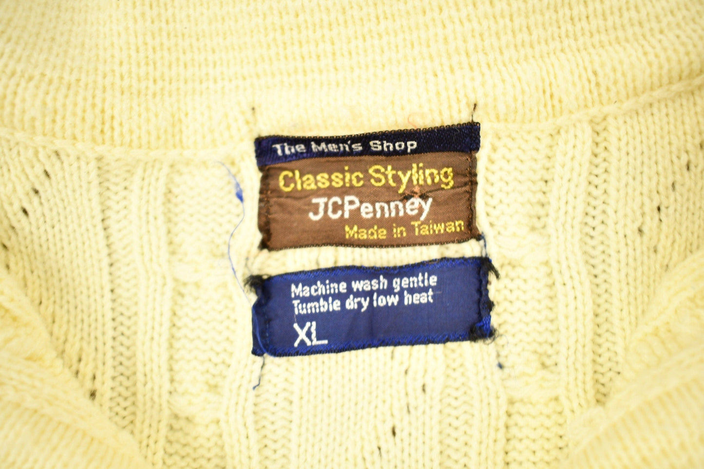 Other Clothing > Gender Neutral Adult Clothing > Hoodies & Sweatshirts > Sweatshirts Vintage 1980s JC Penney The Men's Shop Knitted Sweater Men's Large