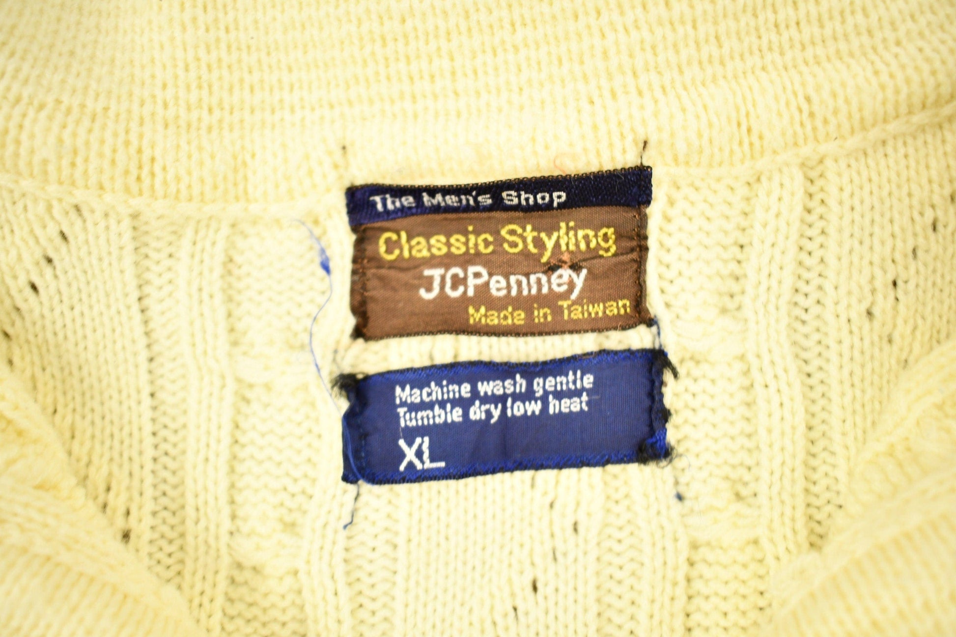 Other Clothing > Gender Neutral Adult Clothing > Hoodies & Sweatshirts > Sweatshirts Vintage 1980s JC Penney The Men's Shop Knitted Sweater Men's Large