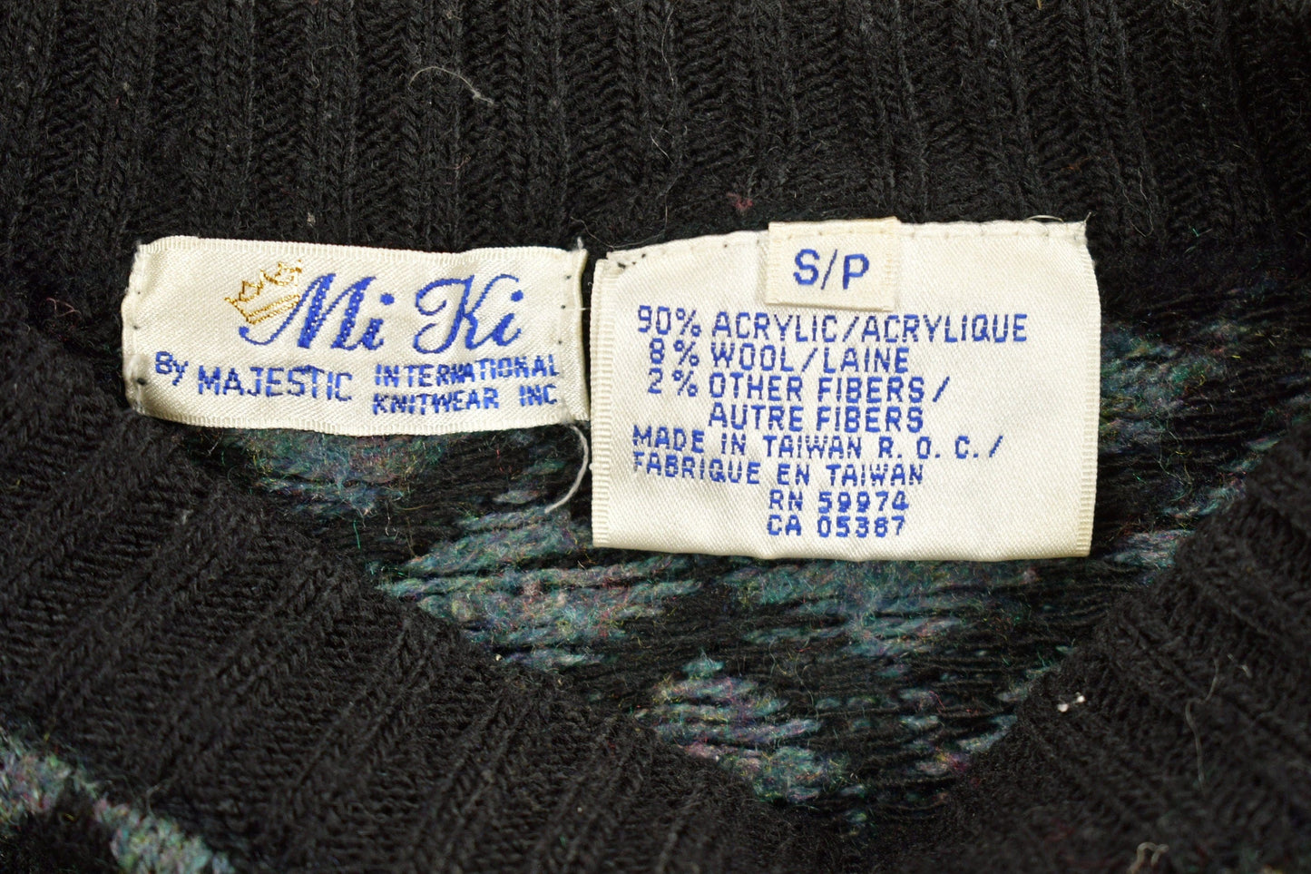 Other Clothing > Gender Neutral Adult Clothing > Hoodies & Sweatshirts > Sweatshirts Vintage 1980s Knitted Floral Mi Ki Knit Sweater Men's Small