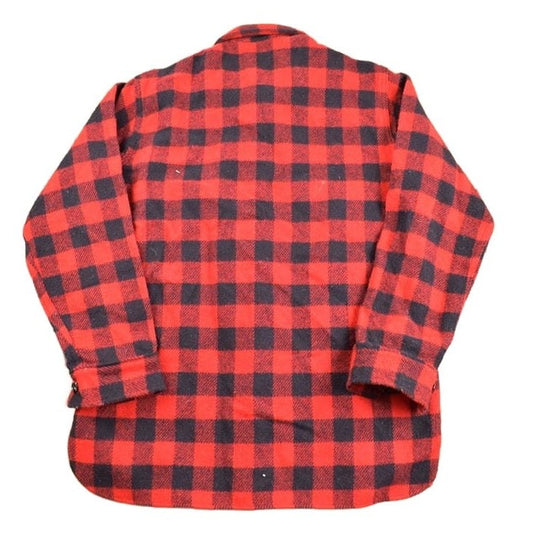 Other Clothing > Gender Neutral Adult Clothing > Hoodies & Sweatshirts > Sweatshirts Vintage 1980s Lands End Buffalo Plaid Wool Button Up Shirt Men's Large