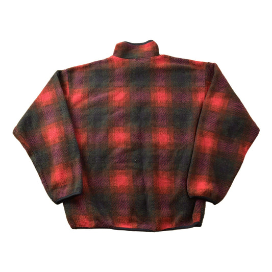 Other Clothing > Gender Neutral Adult Clothing > Hoodies & Sweatshirts > Sweatshirts Vintage 1980s Marciano Showdow Plaid Fleece Quarter Zip Sweater Men's Large