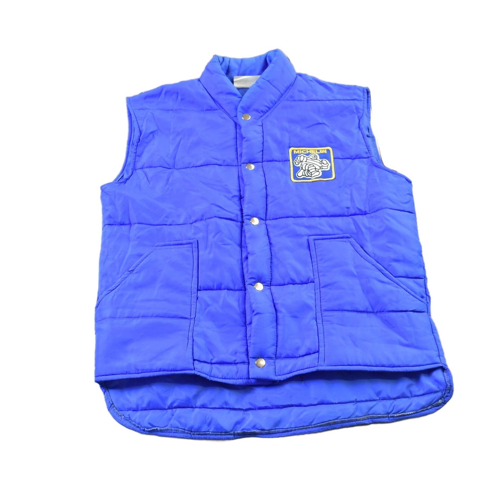 Other Clothing > Gender Neutral Adult Clothing > Hoodies & Sweatshirts > Sweatshirts Vintage 1980s Michelin Man Graphic Goose Down Puffer Vest Men's Medium