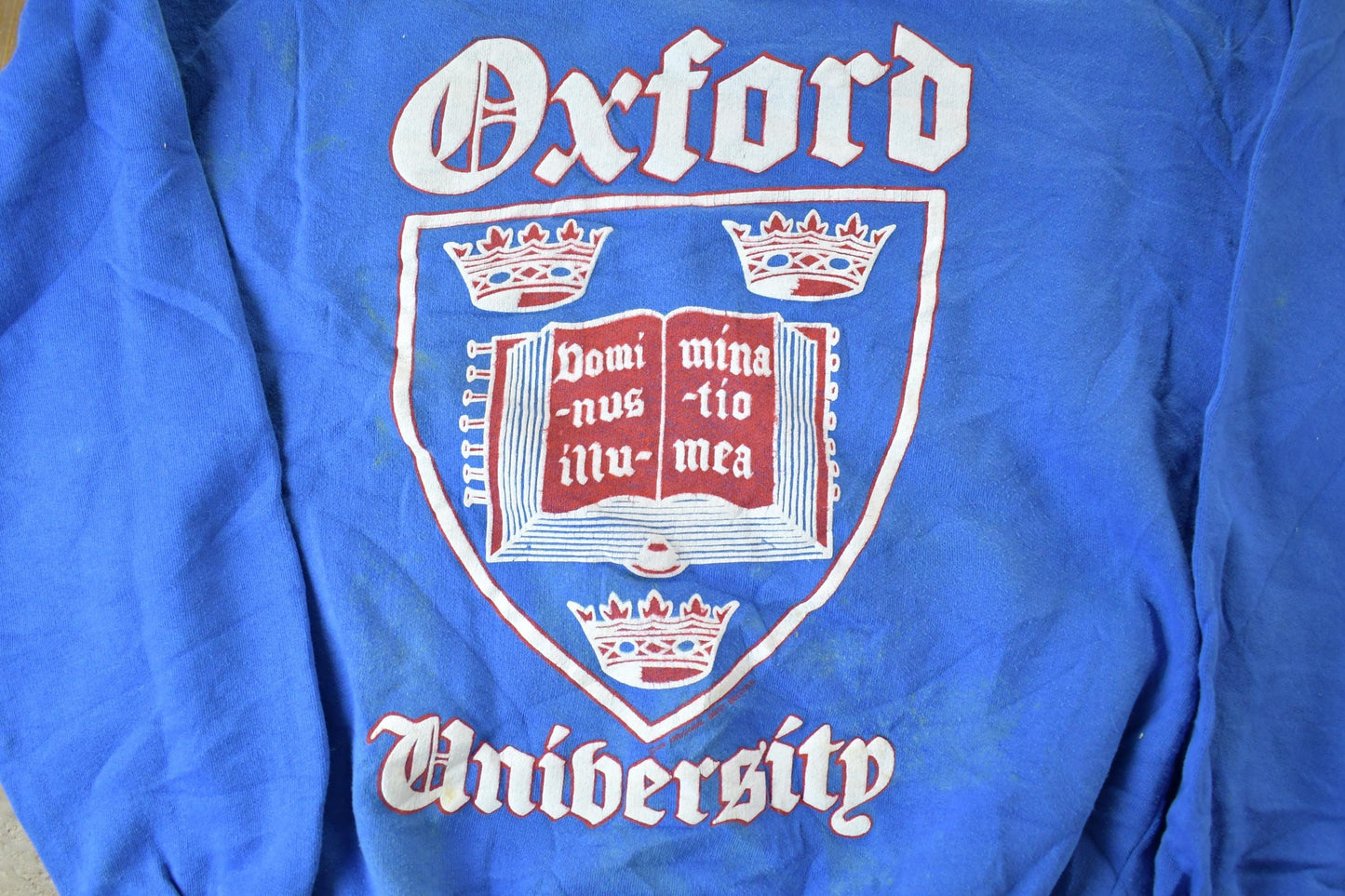 Other Clothing > Gender Neutral Adult Clothing > Hoodies & Sweatshirts > Sweatshirts Vintage 1980s Oxford University Collegiate Crewneck / Embroidered / NCAA Sweatshirt / Sportswear / Americana